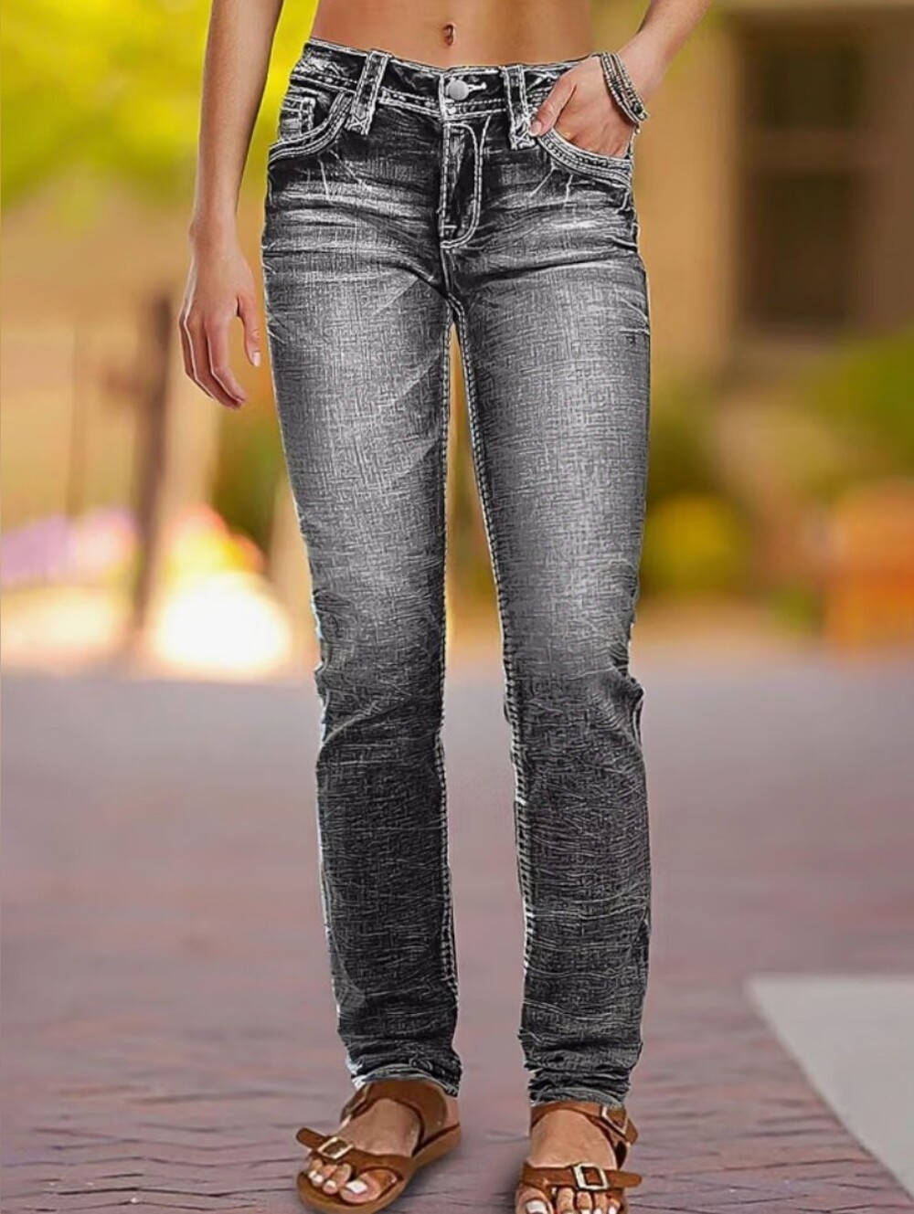 Flamingals Mid Rise Skinny Jeans Acid Black Wash NWT Large